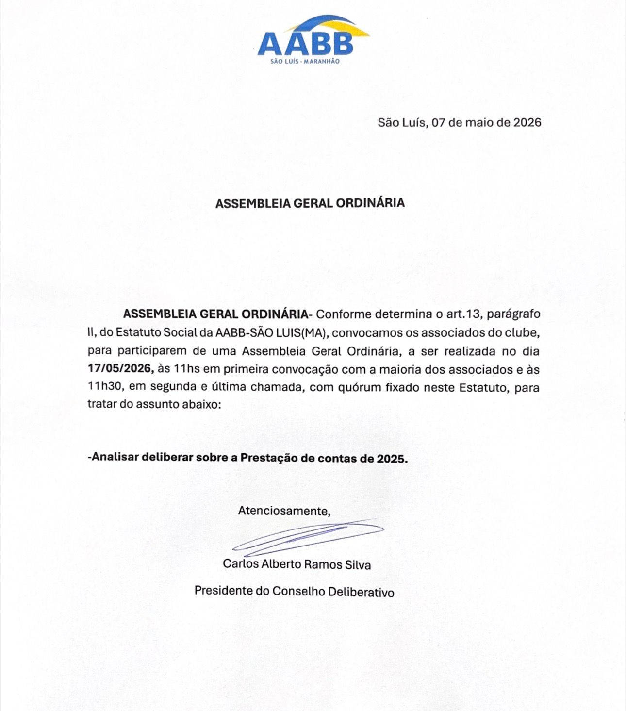 Assembleia Geral Ordinária